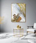 Celestial Shores Gilded Horizon Abstract Oil Painting - Furnt