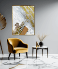 Celestial Shores Gilded Horizon Abstract Oil Painting - Furnt
