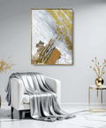 Celestial Shores Gilded Horizon Abstract Oil Painting - Furnt