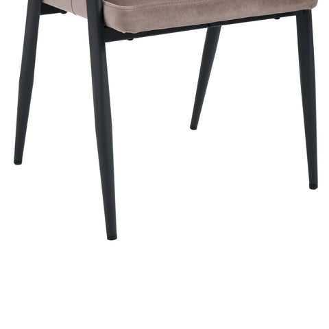 Chelsea Set of 2 Black Metal Frame and Grey Velvet Dining Chairs