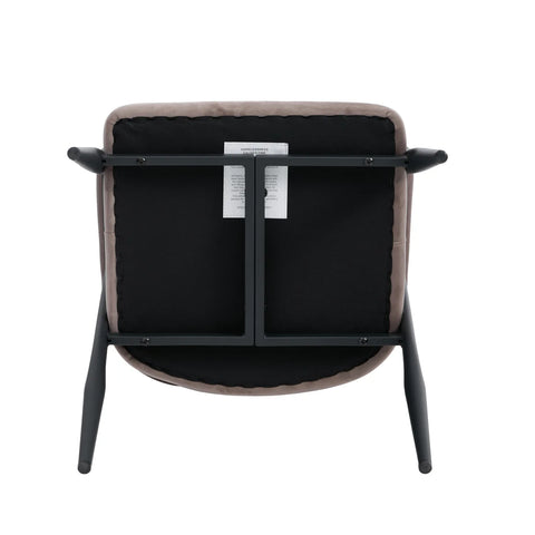 Chelsea Set of 2 Black Metal Frame and Grey Velvet Dining Chairs