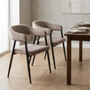 Chelsea Set of 2 Grey Velvet Dining Chairs with Black Metal Frame