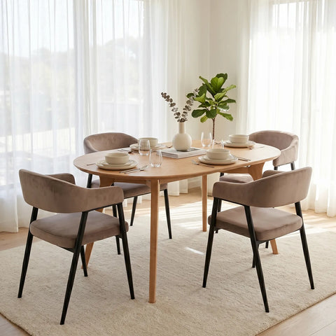 Chelsea Set of 2 Black Metal Frame and Grey Velvet Dining Chairs