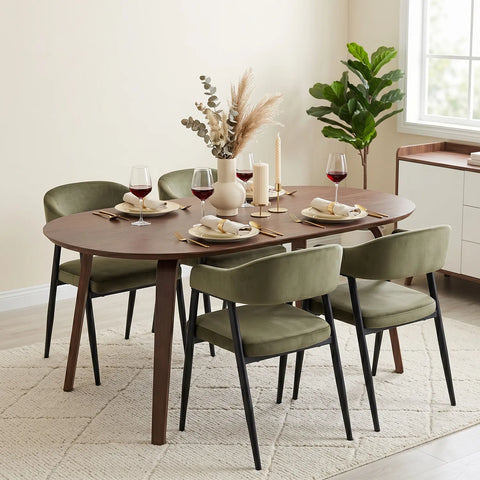 Chelsea Set of 2 Black Metal Frame and Olive Green Velvet Dining Chairs