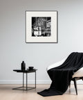 Chicago Theater in Black & White - Luminous Crystal Porcelain Framed Art Print - Furnt