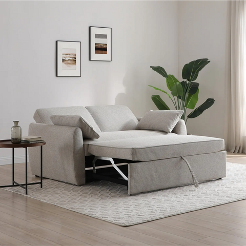 Clarke Sofa Bed in Natural or Grey Textured Weave