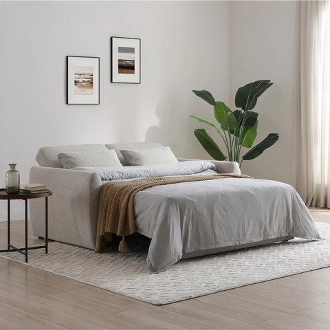 Clarke Sofa Bed in Natural or Grey Textured Weave