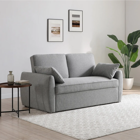 Clarke Sofa Bed in Natural or Grey Textured Weave