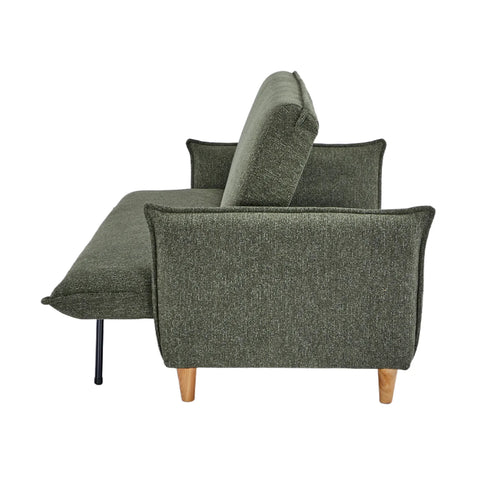 Clicto Green Fabric Click-Clack 3 Seater Sofa Bed with Storage