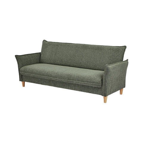 Clicto Green Fabric Click-Clack 3 Seater Sofa Bed with Storage