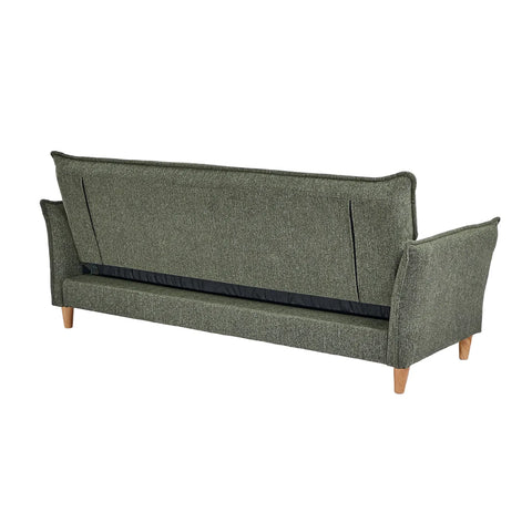 Clicto Green Fabric Click-Clack 3 Seater Sofa Bed with Storage