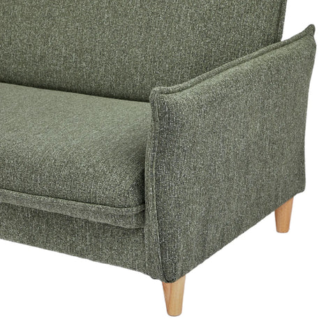 Clicto Green Fabric Click-Clack 3 Seater Sofa Bed with Storage