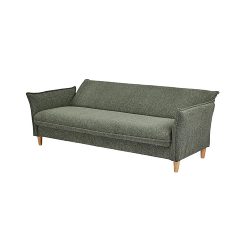 Clicto Green Fabric Click-Clack 3 Seater Sofa Bed with Storage