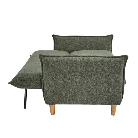 Clicto Green Fabric Click-Clack 3 Seater Sofa Bed with Storage