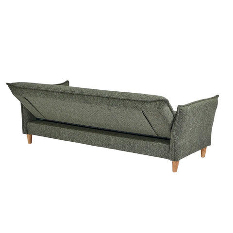 Clicto Green Fabric Click-Clack 3 Seater Sofa Bed with Storage
