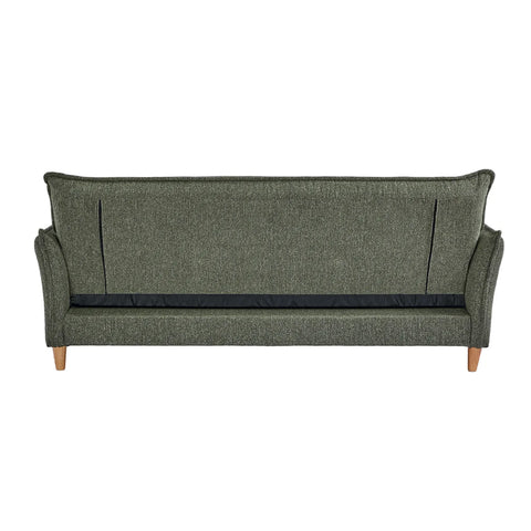 Clicto Green Fabric Click-Clack 3 Seater Sofa Bed with Storage