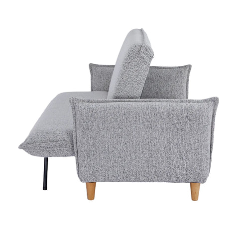 Clicto Grey Fabric Click-Clack 3 Seater Sofa Bed with Storage