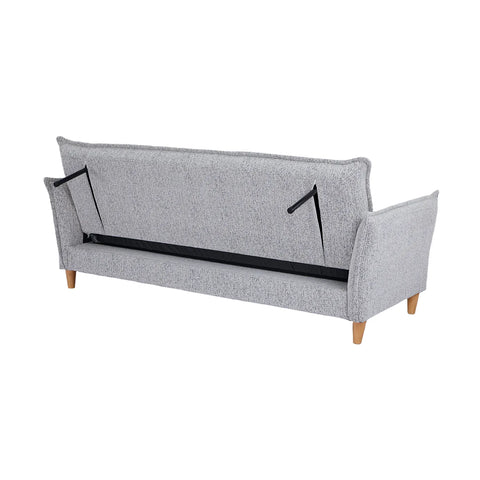 Clicto Grey Fabric Click-Clack 3 Seater Sofa Bed with Storage
