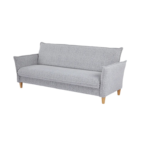 Clicto Grey Fabric Click-Clack 3 Seater Sofa Bed with Storage