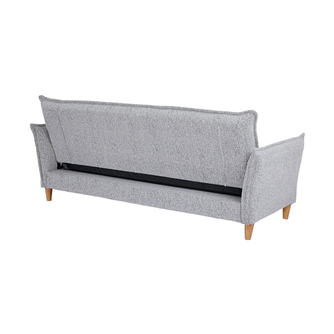 Clicto Grey Fabric Click-Clack 3 Seater Sofa Bed with Storage