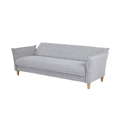 Clicto Grey Fabric Click-Clack 3 Seater Sofa Bed with Storage