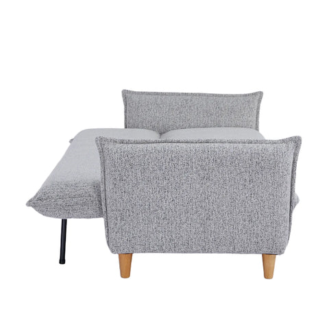 Clicto Grey Fabric Click-Clack 3 Seater Sofa Bed with Storage