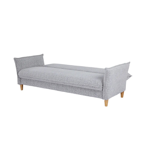 Clicto Grey Fabric Click-Clack 3 Seater Sofa Bed with Storage