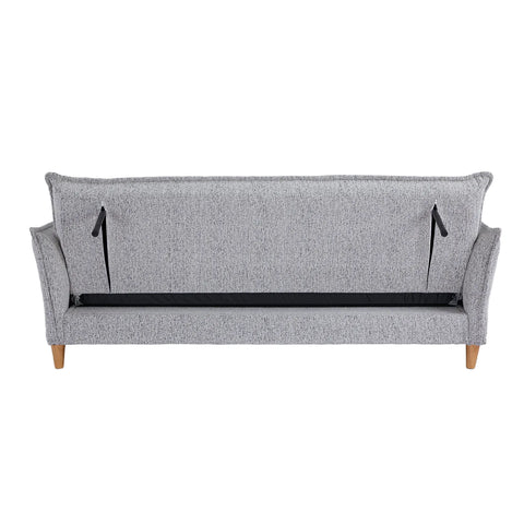 Clicto Grey Fabric Click-Clack 3 Seater Sofa Bed with Storage