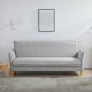 Clicto Grey Fabric Click-Clack 3 Seater Sofa Bed with Storage