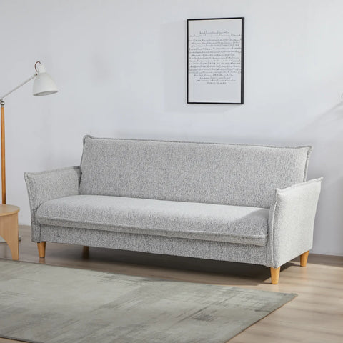 Clicto Grey Fabric Click-Clack 3 Seater Sofa Bed with Storage