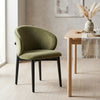 Clifton Olive Green Velvet Dining Chair with Black Ash Solid Wood Frame