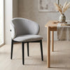 Clifton Grey Velvet Dining Chair with Black Ash Solid Wood Frame