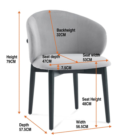 Clifton Grey Fabric Dining Chair