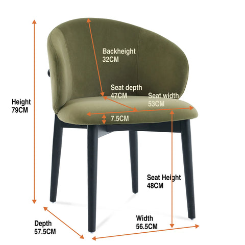 Clifton Olive Green Fabric Dining Chair