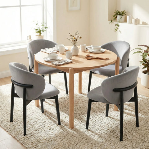 Nomi Oak Round Wooden Dining Table - 105cm