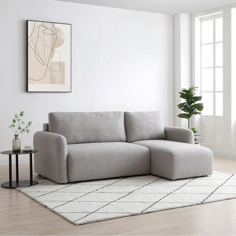 Cloud Natural Soft Boucle Corner Sofa Bed
