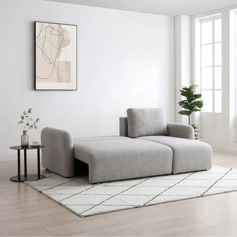 Cloud Natural Soft Boucle Corner Sofa Bed