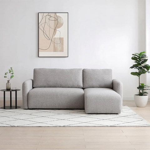 Cloud Natural Soft Boucle Corner Sofa Bed