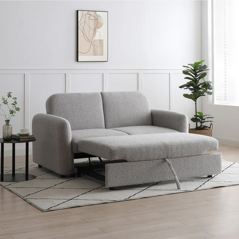 Cloud 2 Seater Sofa Bed in Natural Boucle Fabric