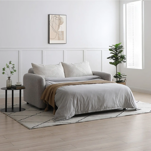 Cloud 2 Seater Sofa Bed in Natural Boucle Fabric