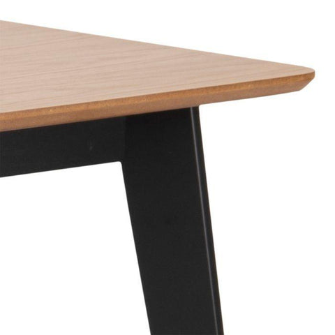 Dalton Oak & Black Dining Table - Furnt