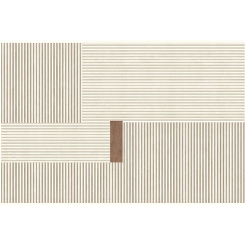 Darbis A Cream & Camel Stripe Pattern Area Rug - 160 x 200cm - Furnt