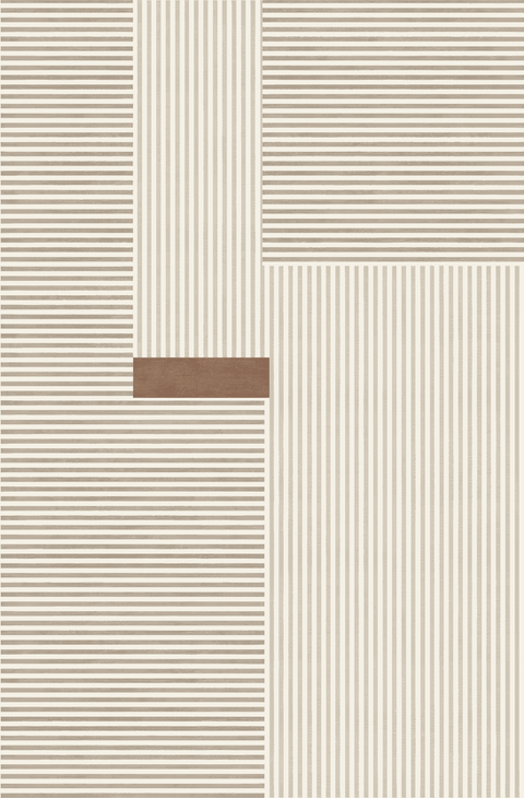Darbis A Cream & Camel Stripe Pattern Area Rug - 160 x 200cm - Furnt