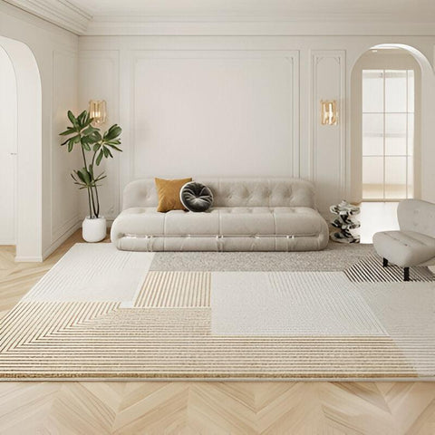 Darbis B Geometric Cream & Camel Area Rug - 160 x 200cm - Furnt