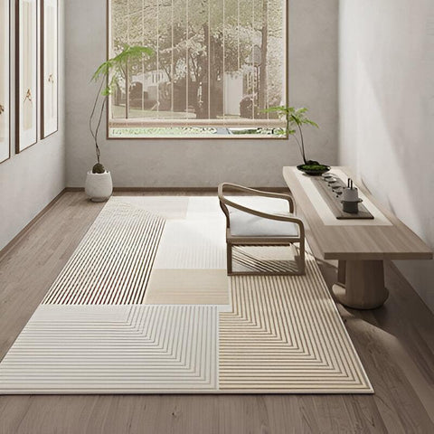 Darbis B Geometric Cream & Camel Area Rug - 160 x 200cm - Furnt