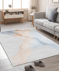 Dawn Watercolor Wash Rug in Soft Blue & Peach - 160 x 200cm