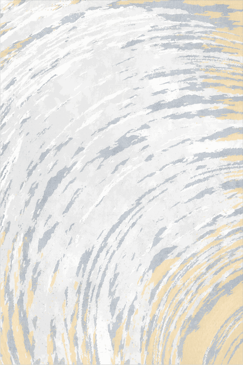 Dripple Gold Abstract Wave Rug - 160 x 200cm - Furnt