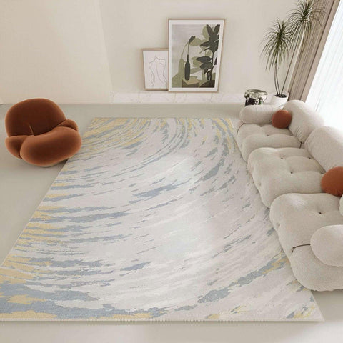 Dripple Gold Abstract Wave Rug - 160 x 200cm - Furnt