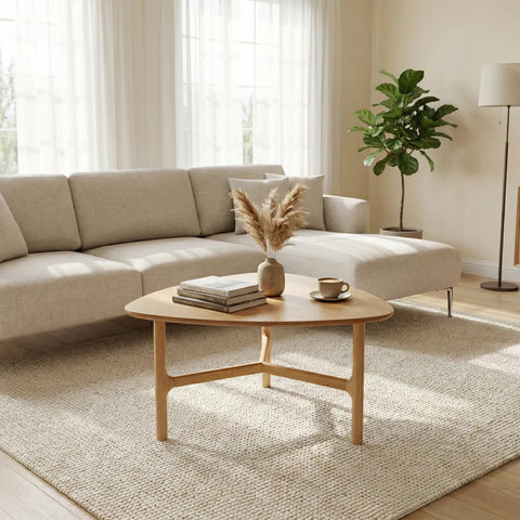Dune Oak Triangle Wooden Coffee Table