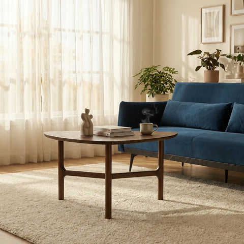 Dune Walnut Triangle Wooden Coffee Table